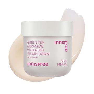 Innisfree Green Tea Ceramide Collagen Plump Cream, Korean Face Moisturizer For A Youthful Glow