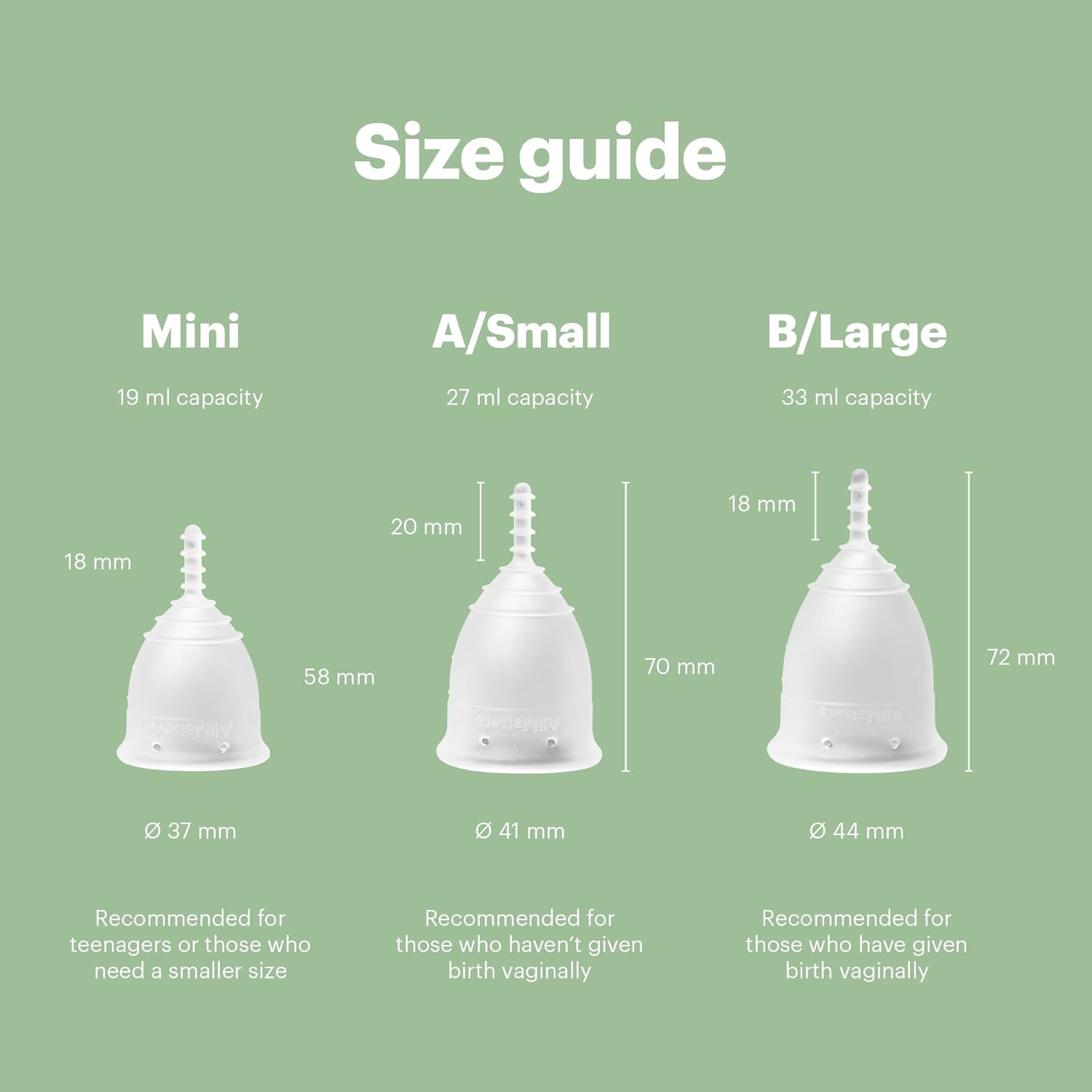 AllMatters Menstrual Cup (Formerly OrganiCup) Mini-Sized, for Teens or Those Who Need a Smaller Size. Award Winning Period Cups : Amazon.co.uk: Health & Personal Care