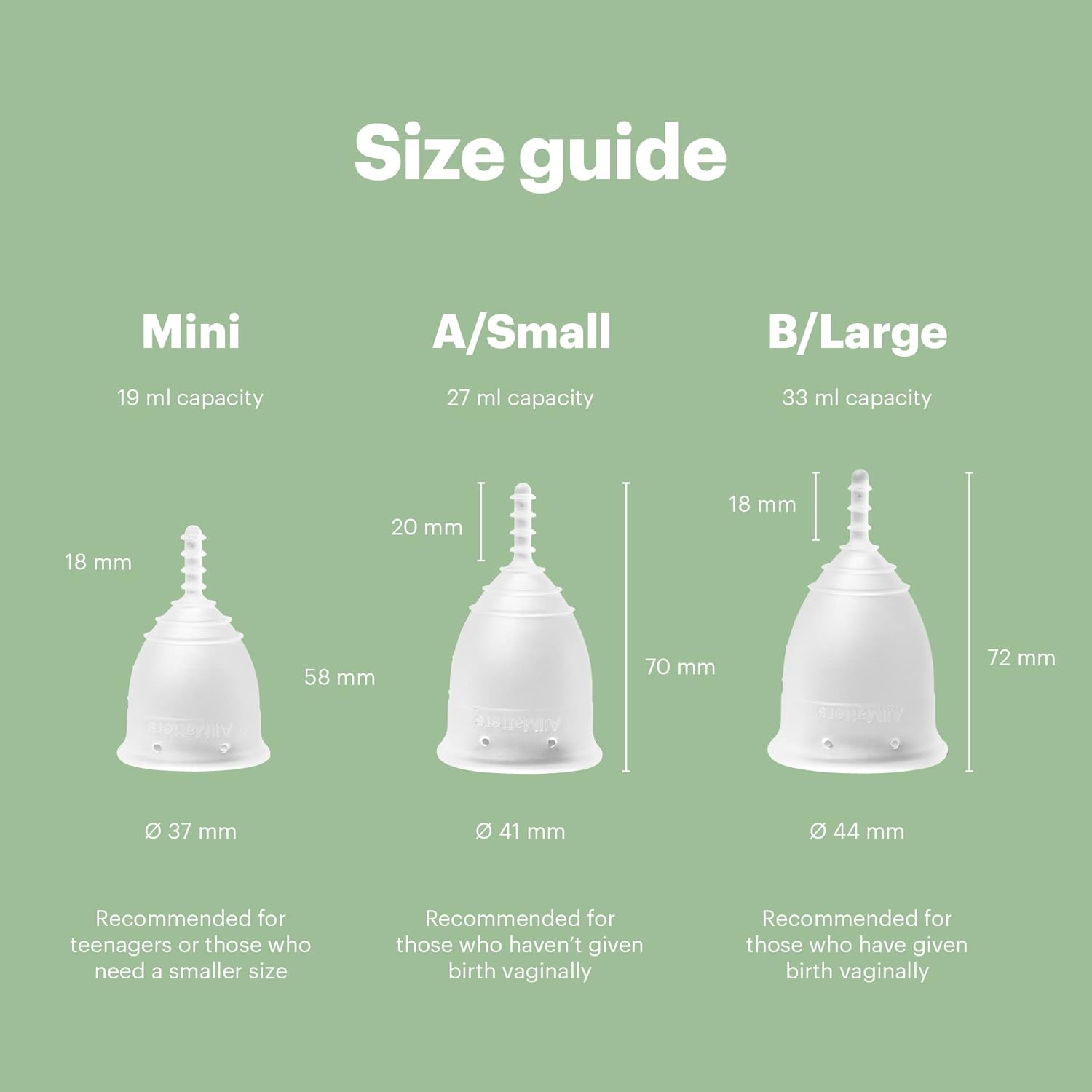 AllMatters Menstrual Cup (Formerly OrganiCup) Size A, for Those Who Haven’t Given Birth Vaginally. Award Winning Period Cups : Amazon.co.uk: Health & Personal Care