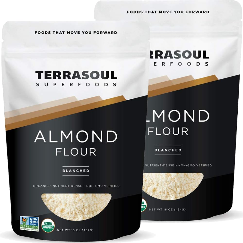 Terrasoul Superfoods Organic Almond Flour, 2 Lbs (Pack Of 2) - Fine Texture | Grain-Free | Gluten-Free | Perfect For Keto Baking