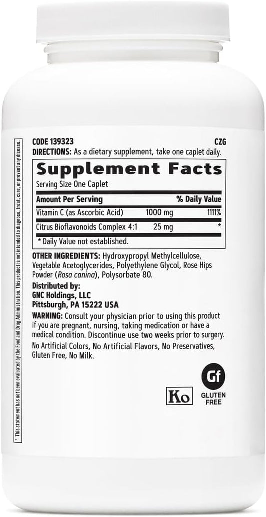 Gnc Vitamin C 1000 With Bioflavonoids And Rose Hips Timed Release 180 Tablets