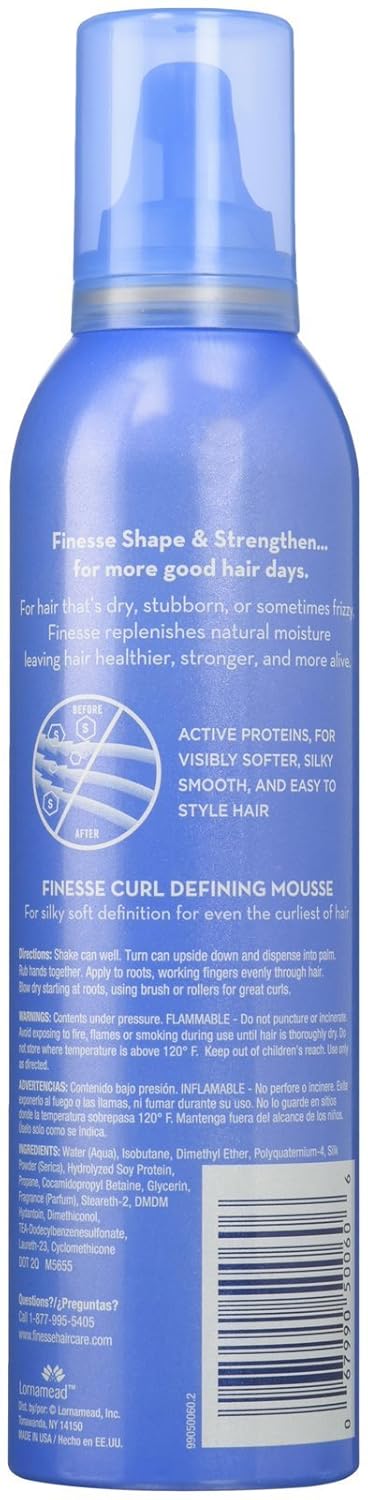 Finesse Shape & Strengthen Curl Defining Mousse, 7 Oz, 2 Pk : Beauty & Personal Care
