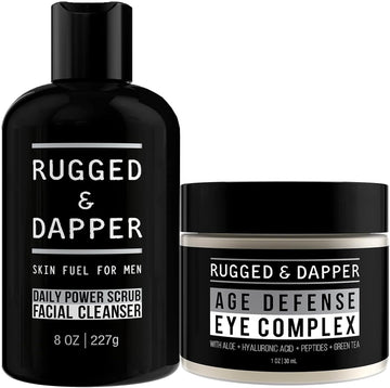 RUGGED & DAPPER Age Defense Eye Complex and Daily Power Scrub Face Cleanser Bundle