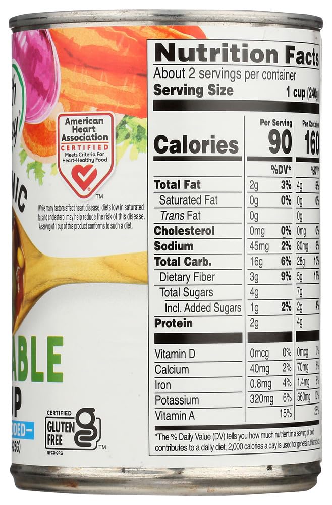 Health Valley Organic Vegetable Soup, No Salt, 15 Oz, 3 Pk