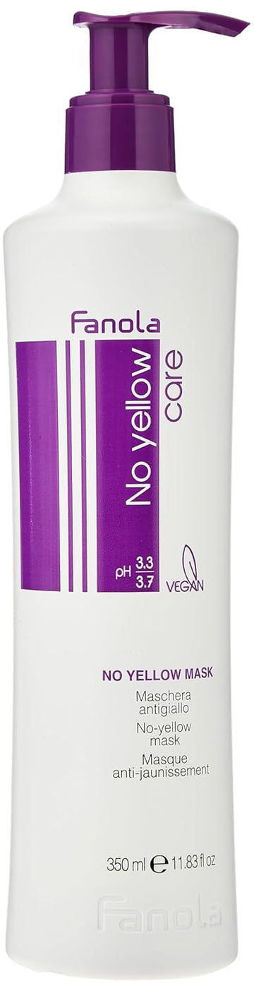 Fanola Hair Mask 11.8 Oz - Anti Brass Color Depositing Purple Mask - Toning Mask For Blonde, Silver, Gray, And Highlighted Hair - Removes Yellow Tones & Brassiness From Bleached Hair