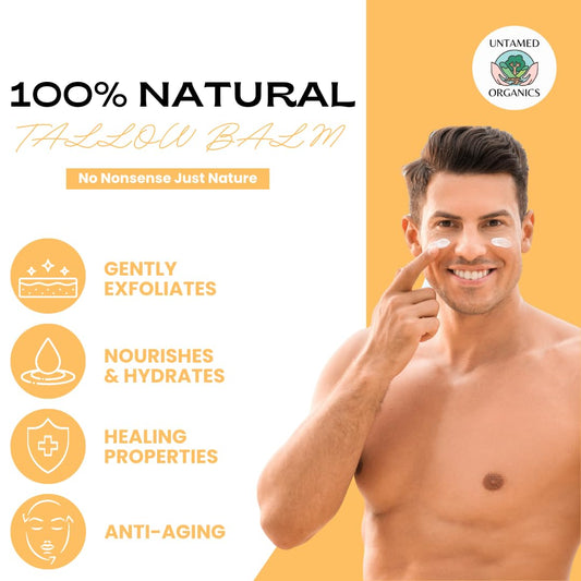 Handmade Tallow & Honey Skin Balm | 100% Grass-Fed Grass-Finished Tallow + Raw Wild Honey | All Purpose Whole Body & Face Moisturizer For Sensitive Skin, 2 Fl. Oz. (Unscented)