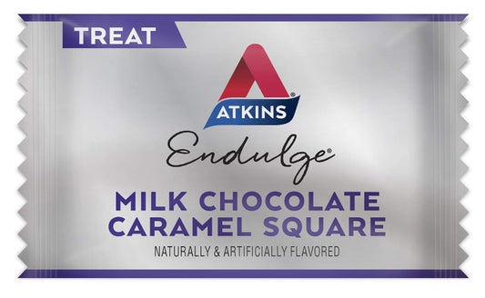 Atkins Endulge Milk Chocolate Caramel Squares, Dessert Favorite, Good Source of Fiber, 1g Sugar, 90 Count