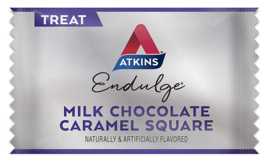 Atkins Endulge Milk Chocolate Caramel Squares, Dessert Favorite, Good Source Of Fiber, 1G Sugar, 90 Count