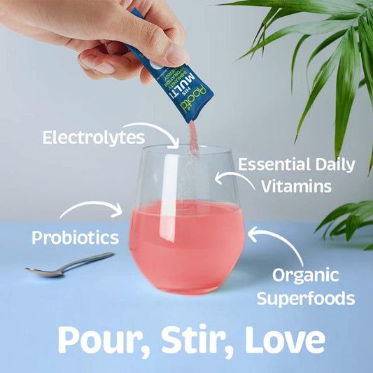 Root'D Multivitamin Powder For Men - 24 Vitamins & Minerals With 3X Electrolytes, 9 Organic Superfoods, Probiotics & Enzymes, Sugar-Free Multivitamin & Hydration | 24 Vitamin Drink Mix Packets