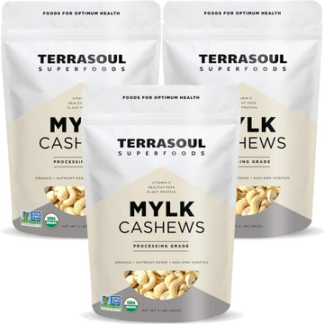 Terrasoul Superfoods Organic Raw Cashews (Mylk Grade), 6 Lbs (Pack Of 3), Premium Quality For Snacking, Desserts, Cashew Milk And Nut Butter Making