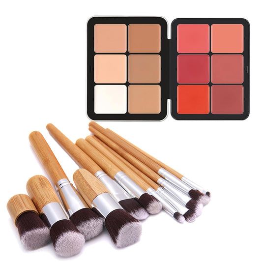 12 Colors Full Coverage Concealer Palette And 11 Pcs Makeup Brush, Fantasyday Long Lasting Lightweight Creamy Formula Xmas Makeup Contour Kit Color Corrector Conceal Moisturizing Foundation Camouflage