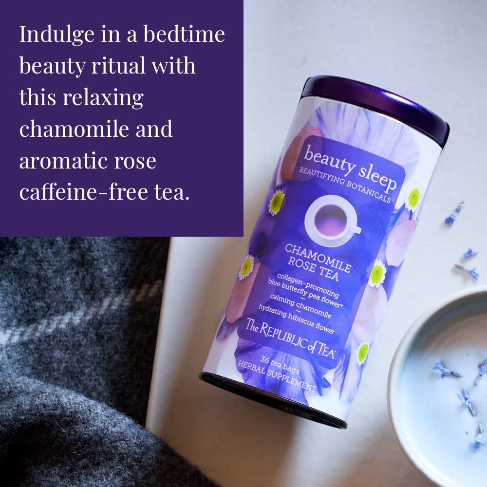 The Republic of Tea Beautifying Botanicals® Beauty Sleep Chamomile Rose Herbal Tea Bags (36 count) : Grocery & Gourmet Food