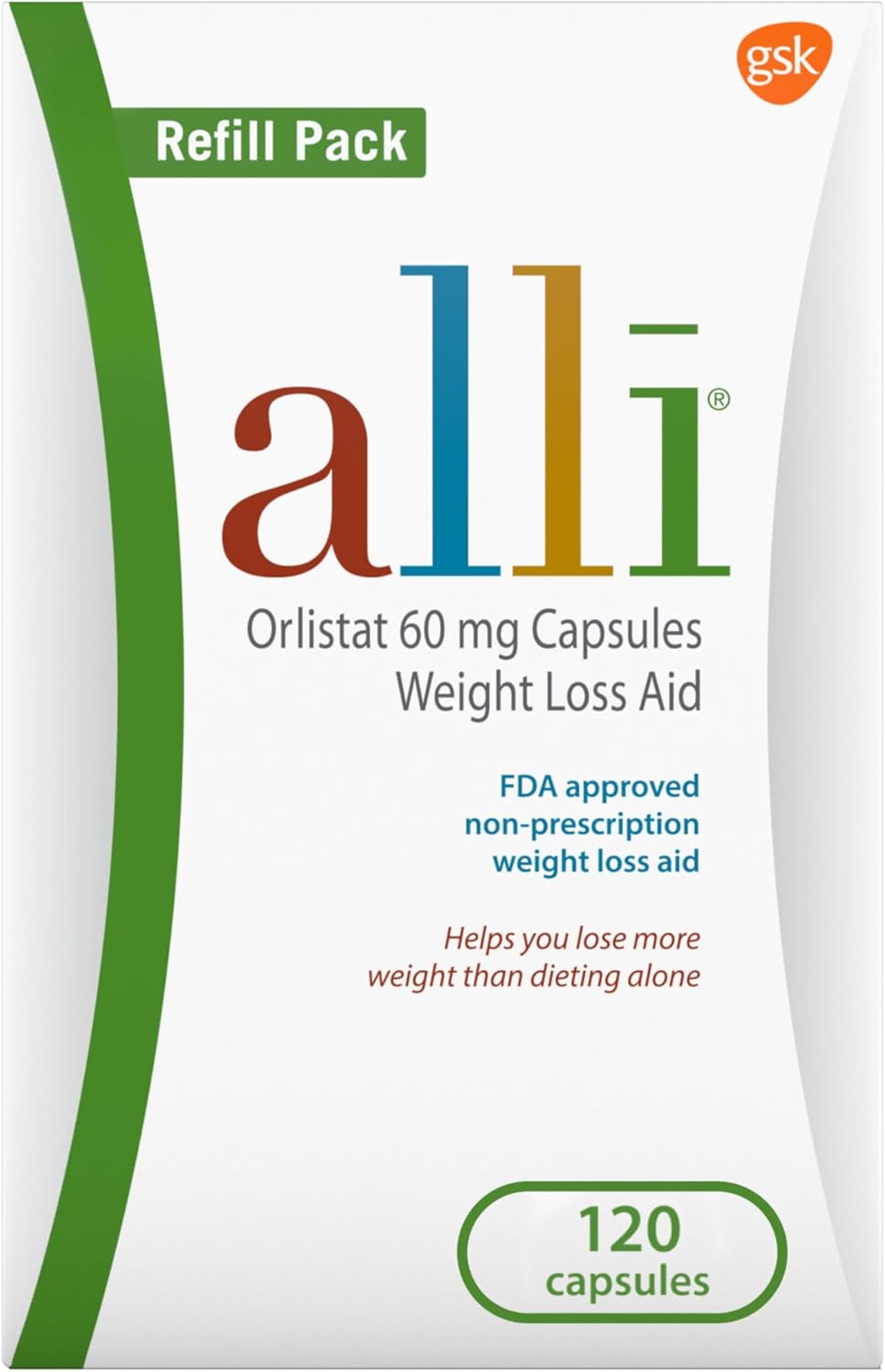 Alli Diet Weight Loss Supplement Pills, Orlistat 60Mg Capsules, 170 Count