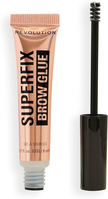 Revolution Superfix Brow Glue, Sets & Holds Eyebrows, Nourishing Formula With Vtamin E & Castor Oil, Vegan & Cruelty-Free, 8Ml