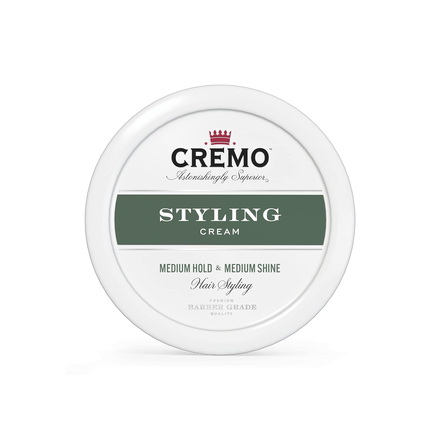 Cremo Premium Barber Grade Hair Styling Cream, Medium Hold, Medium Shine, 4 Oz