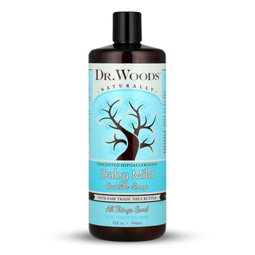 Dr. Woods Baby Mild Unscented Liquid Castile Soap With Organic Shea Butter, 32 Ounce