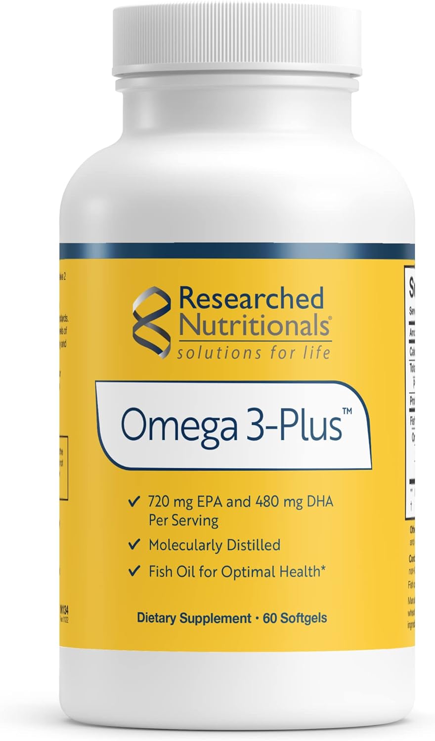 Researched Nutritionals Omega-3 Plus Fish Oil - EPA DHA Omega 3 Supple