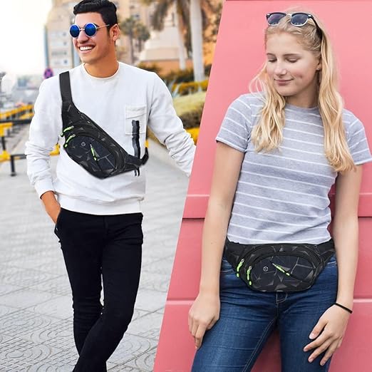Waist Bag for Men&Women – Stylish Chest Bag, Fanny Pack, Sport Belt Bag for Travel, Running, Outdoor & Cycling for Men & Women