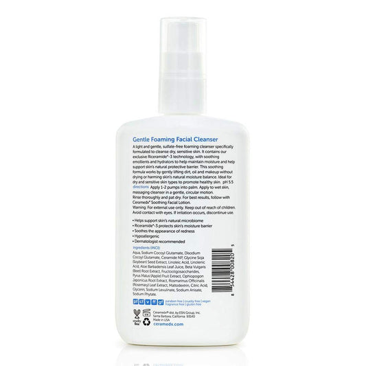 Ceramedx – Gentle Foaming Facial Cleanser | Natural Ceramide Cleanser For Dry, Sensitive Skin | Cruelty Free, Vegan & Fragrance Free | 8 Fl Oz