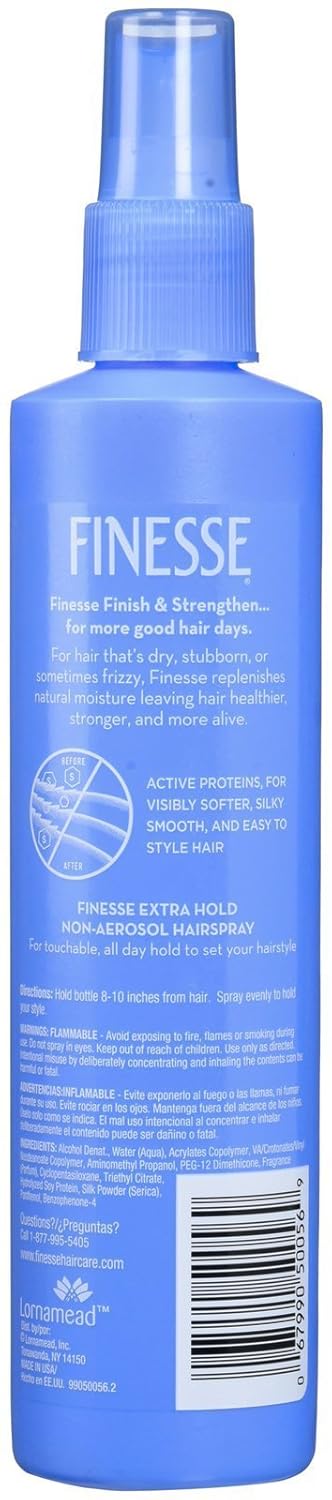 Finesse Finish + Strengthen Extra Hold Non-Aerosol Hair Spray, 8.5 Oz : Hair Sprays : Beauty & Personal Care