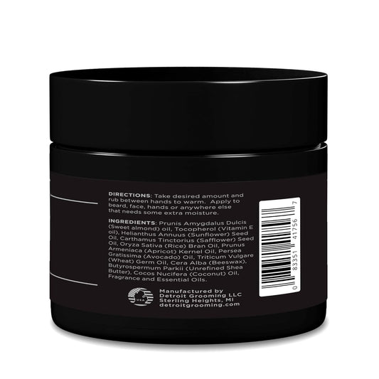 Detroit Grooming Co. Beard Butter For Men | Softens, Thickens & Hydrates With Safflower Oil & Shea Butter | Black Scent, 2Oz