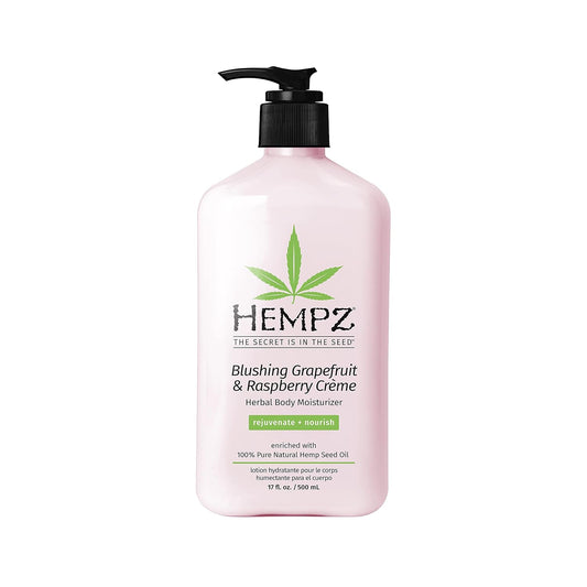 Hempz Body Lotion - Grapefruit & Raspberry Crème Daily Moisturizing Cream, Shea Butter Body Moisturizer - Skin Care Products, Hemp Seed Oil - Large