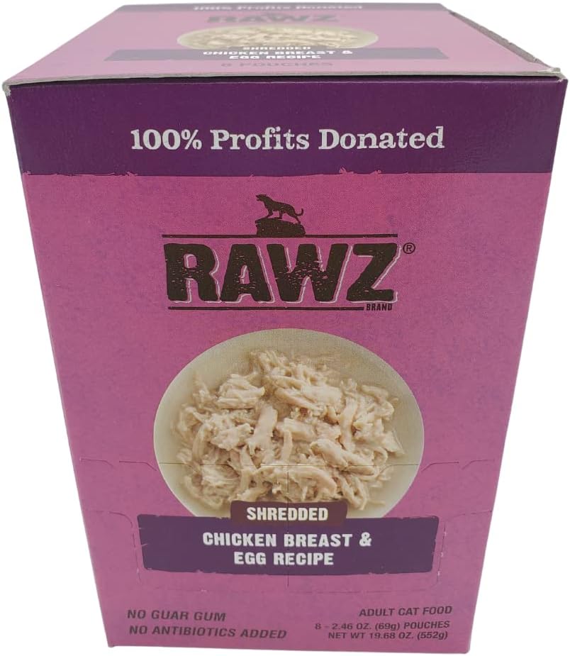 Rawz® Shredded Chicken Breast & Egg Recipe 8/2.46 Oz Pouches