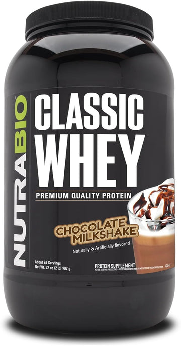 Nutrabio Classic Whey Protein Powder- Full-Spectrum Amino Acid Profile - No Fillers, Artificial Colors, Preservatives - Low Glycemic Index - Chocolate Milkshake, 5 Pounds