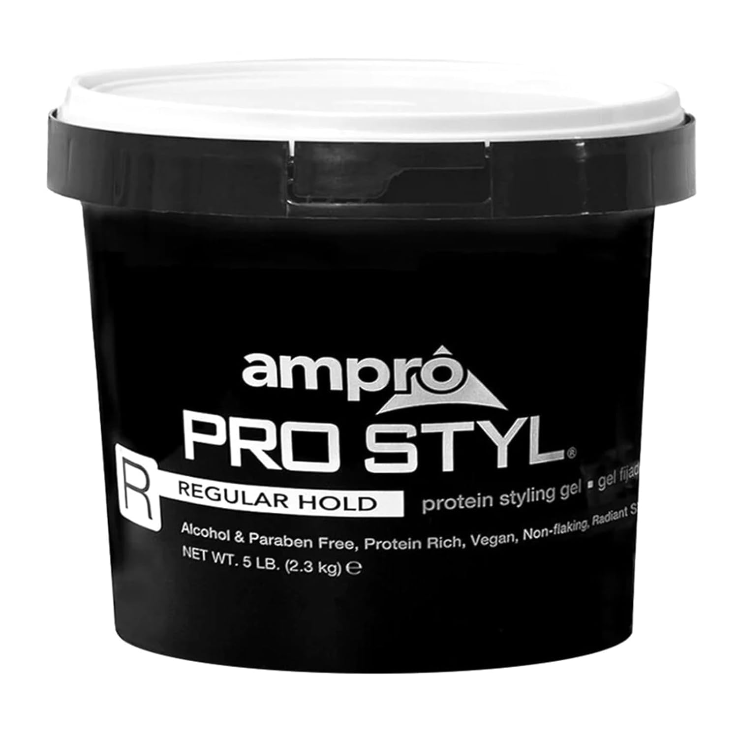 Ampro Pro Styl Styling Gel - Protects And Strengthens Your Strands - Non-Flaking, Alcohol Free, Vegan Formula - Flexible, Touchable Hold For All Hair Textures - Regular - 80 Oz
