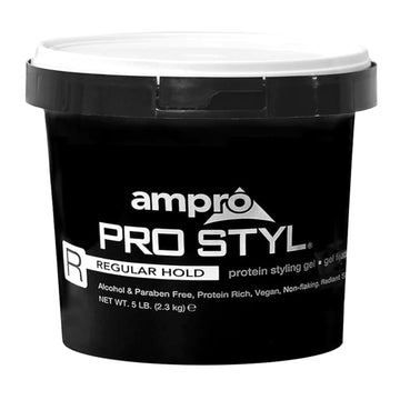 Ampro Pro Styl Styling Gel - Protects And Strengthens Your Strands - Non-Flaking, Alcohol Free, Vegan Formula - Flexible, Touchable Hold For All Hair Textures - Regular - 80 Oz
