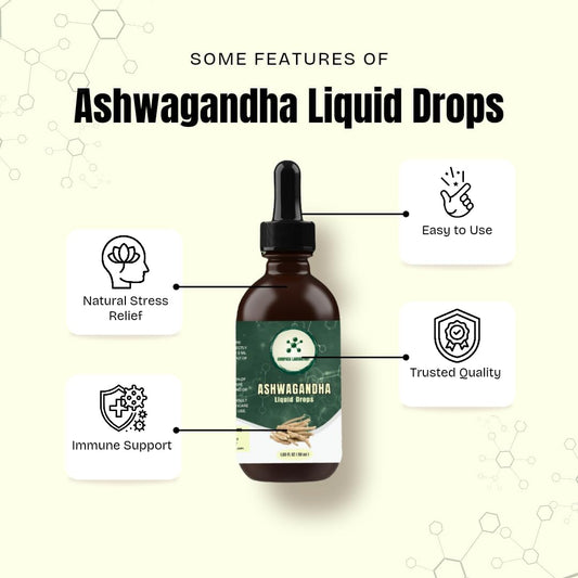 Ashwagandha Liquid Drops - Mood Support And Wellness Supplement - Natural Cortisol Manager And Immune Booster - 2 Fl Oz