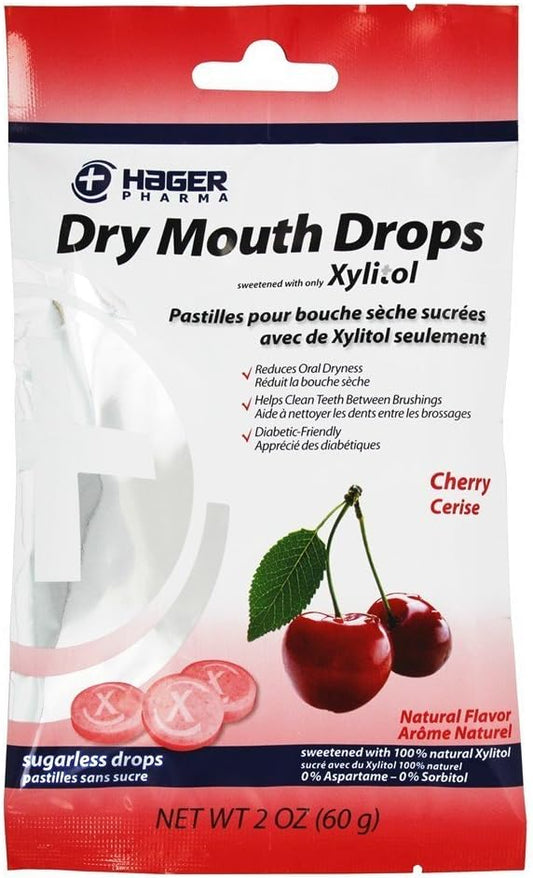 Dry Mouth Drops Cherry 26 Ct : Health & Household
