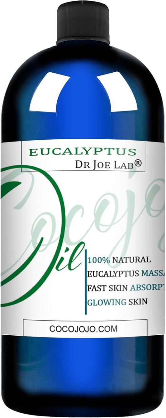 32 Oz Pure Eucalyptus Essential Oil with Pure Jojoba, Grape Seed, Emu, Argan Oil and with a Very Rich Selection of Plants Extract