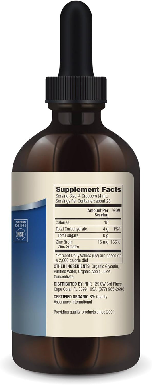 Dr. Mercola Zinc Liquid Drops, 3.88 Fl. Oz. (115 Ml), 3-Pack (About 84 Servings), Dietary Supplement, 15Mg Per Serving, Immune Support & Cognitive Function, Certified Usda Organic