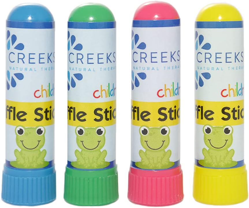 Creekside Naturals Sniffle Sticks, On-The-Go Portable Nasal Inhalers, Pediatrician Created, Safe for Kids, Pocket-Sized, Natural Essential Oils, Aromatherapy Vaporizers for Nasal Congestion Relief