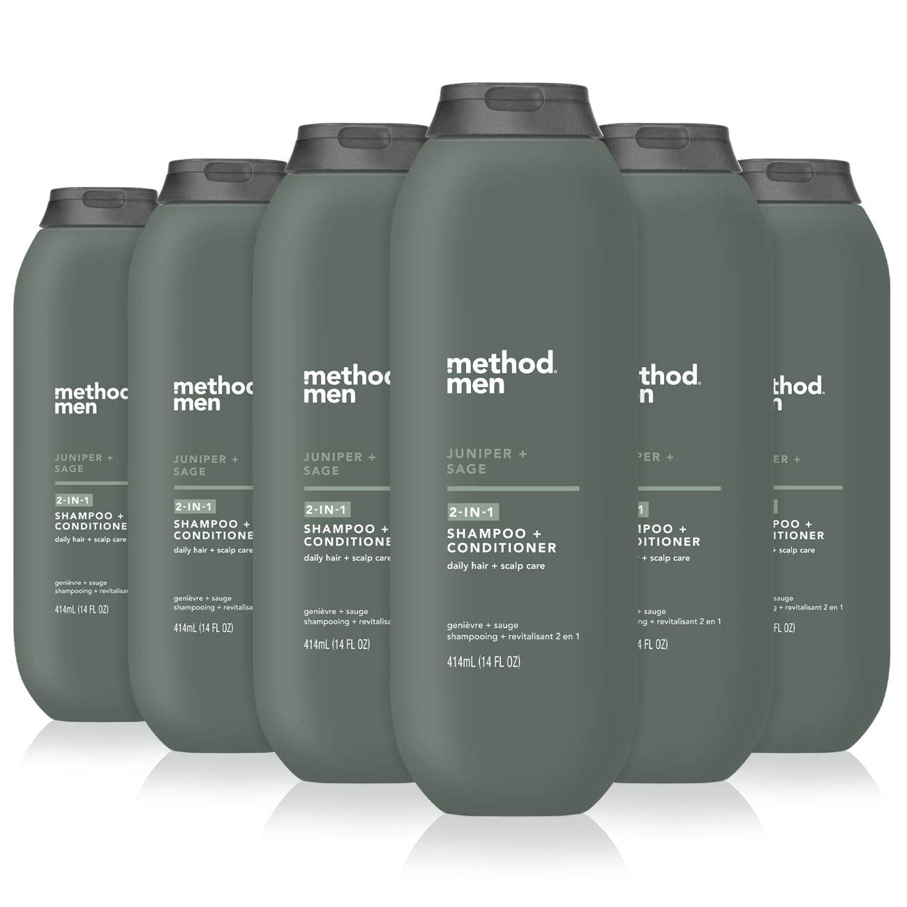 Method Men 2-In-1 Shampoo + Conditioner; Juniper + Sage; Pack Of 6; Juniper & Sage; 6 Count