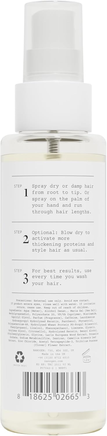 Nanogen Root Boost Hair Thickening Spray 100Ml - Light And Nourishing To Give Instant Life To Your Hair