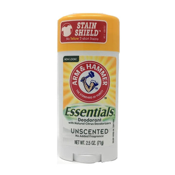 ARM & HAMMER Essentials Natural Deodorant Unscented 2.50 oz (Pack of 2)