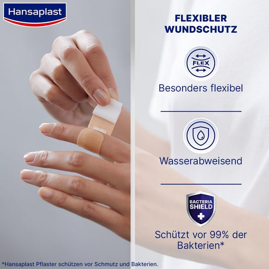 Hansaplast Elastic Plasters (20 Strips), Wound Plasters For Joints And Many Moving Body Points, Flexible Bandage Material With Extra Strong Adhesive Strength