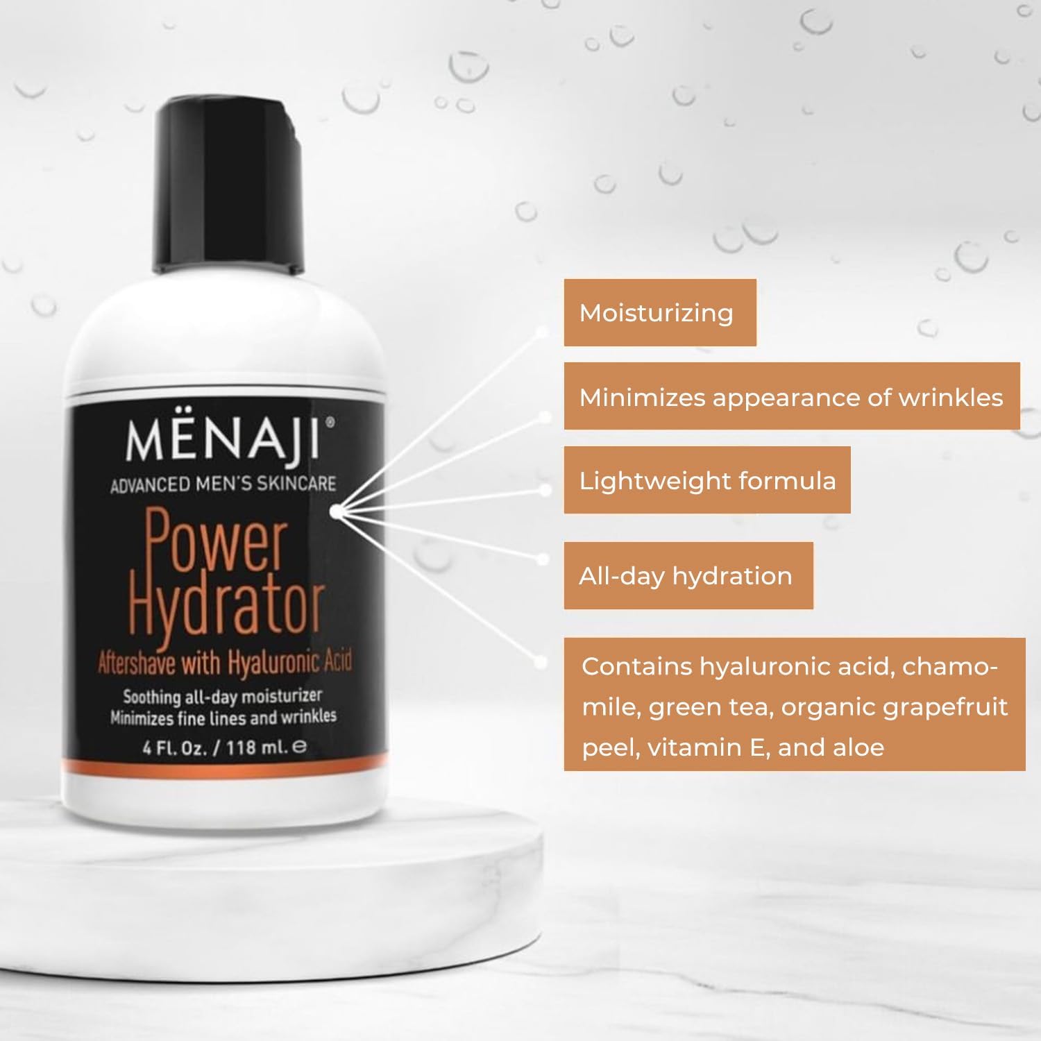 Mënaji Power Hydrator Aftershave - Razor Burn Relief - Mens Aftershave - Razor Bump And Ingrown Hair Treatment - All Natural - 4 Fl Oz : Beauty & Personal Care