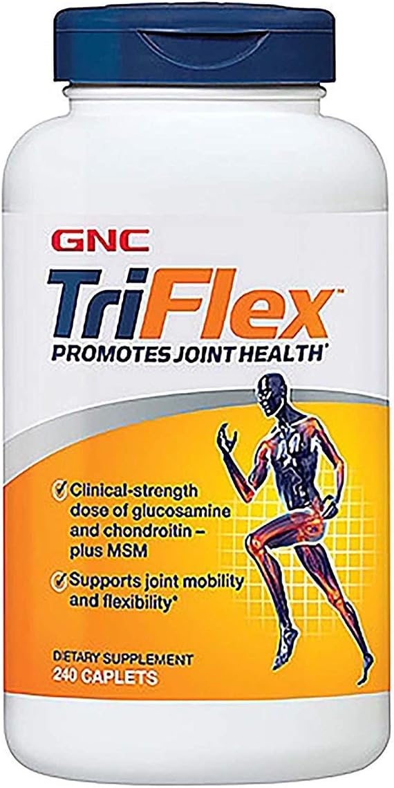 Gnc Triflex, Targeted Joint, Bone & Cartilage Health Supplement With Glucosamine Chondroitin & Msm, Support Mobility & Flexibility, 240 Caplets