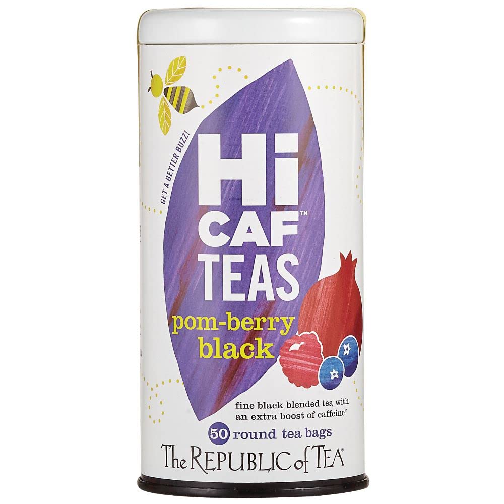 The Republic Of Tea — Hicaf Pom-Berry Black Tea, 50 Tea Bags, High In Caffeine