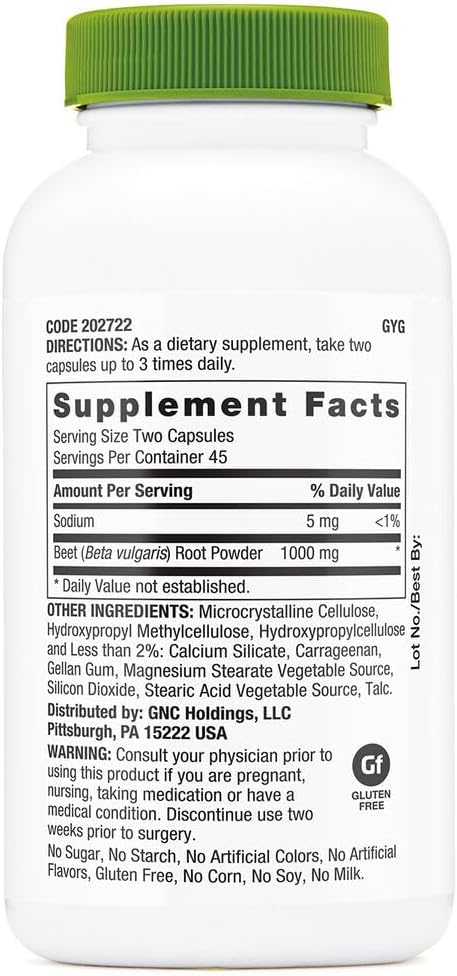 Gnc Superfoods Beet Root, 90 Capsules