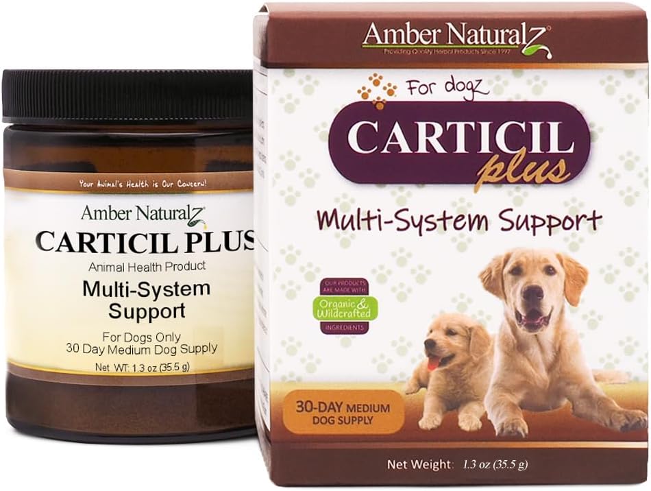 Amber Naturalz Carticil Plus Herbal Supplement For Dogs | Multi-System Support For Joint, Digestive, Cardiovascular, And Immune Health | Natural Aid For Overall Wellness And Vitality