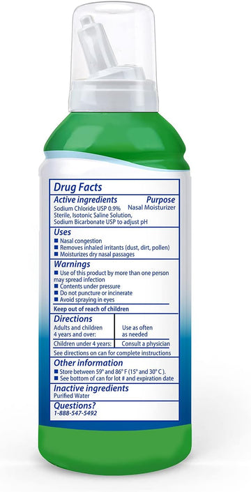 Sinucleanse Daily Care Sterile Saline Nasal Spray, Ultra Fine Mist, Instantly Moisturizes & Relieves Everyday Nasal Congestion Due To Colds & Dry Air, 4.5 Oz (2 Pack), Made In Usa