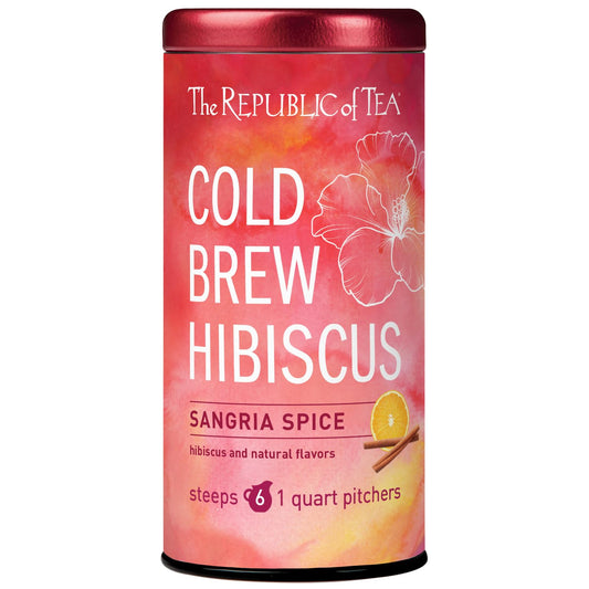 The Republic Of Tea - Cold Brew Iced Tea Bundle - Hibiscus Sangria And Tangerine Yuzu - 12 Quart-Sized Pouches