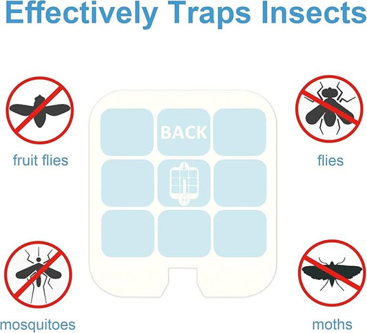 Fly Trap Indoor for Home-Plug-in Flying Insect Trap for Flies, Fruit Flies, Moths, Gnats, Mosquito Killer Insect Catcher Fly Tapper with Refill Glue Cards for Home Office