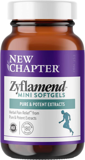 New Chapter Zyflamend? Mini Softgels, Multi-Herbal Pain Reliever+ Joint Supplement, 10-in-1 Superfood Blend with Ginger & Turmeric for Healthy Inflammation Response, Mini Soft Gels, 180 Count