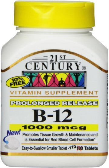 21st Century B-12 1000Mcg Prolonged Release Tablets 110 Count (2 Pack)