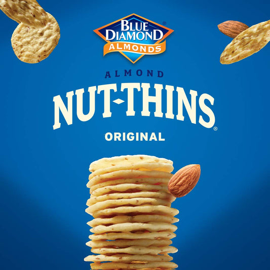 Blue Diamond Almonds Nut Thins Gluten Free Cracker Crisp Snacks, Original, 4.25 Oz Boxes (Pack Of 6)